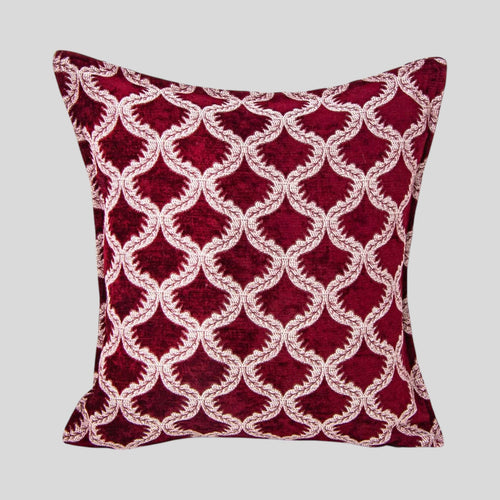 18" Turkish Square Pillow Cover - Deep Red Floral-0
