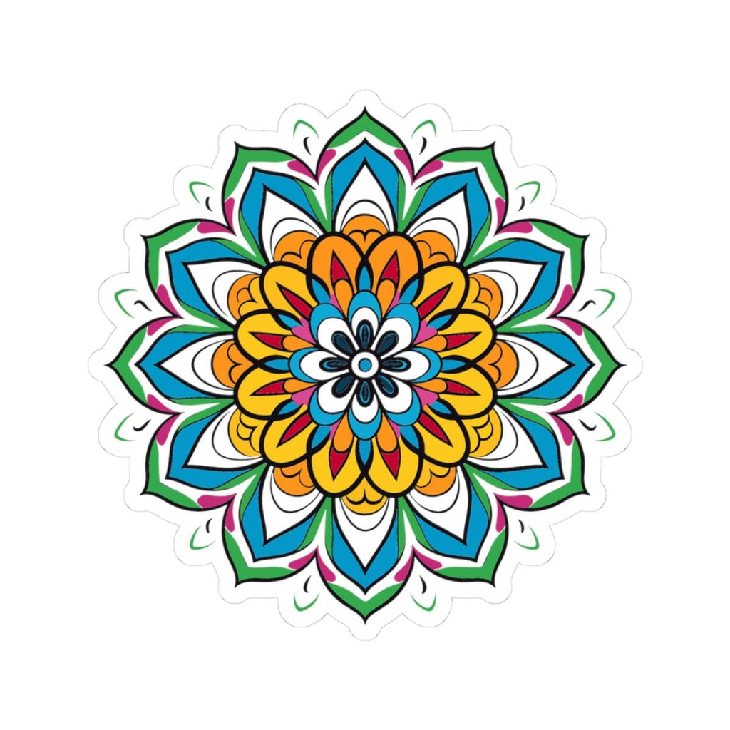 Vibrant Mandala Sticker: Boho Sacred Geometry Art Decal-0