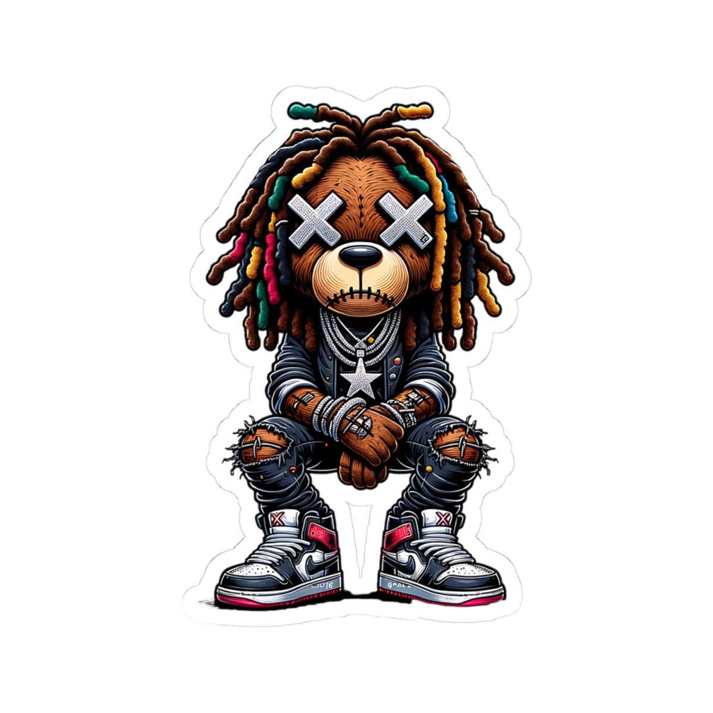 ColorFlow | Multicolor Dread Bear Vinyl Sticker | Urban Streetwear Gamer Sticker | Waterproof Glossy or Matte-3