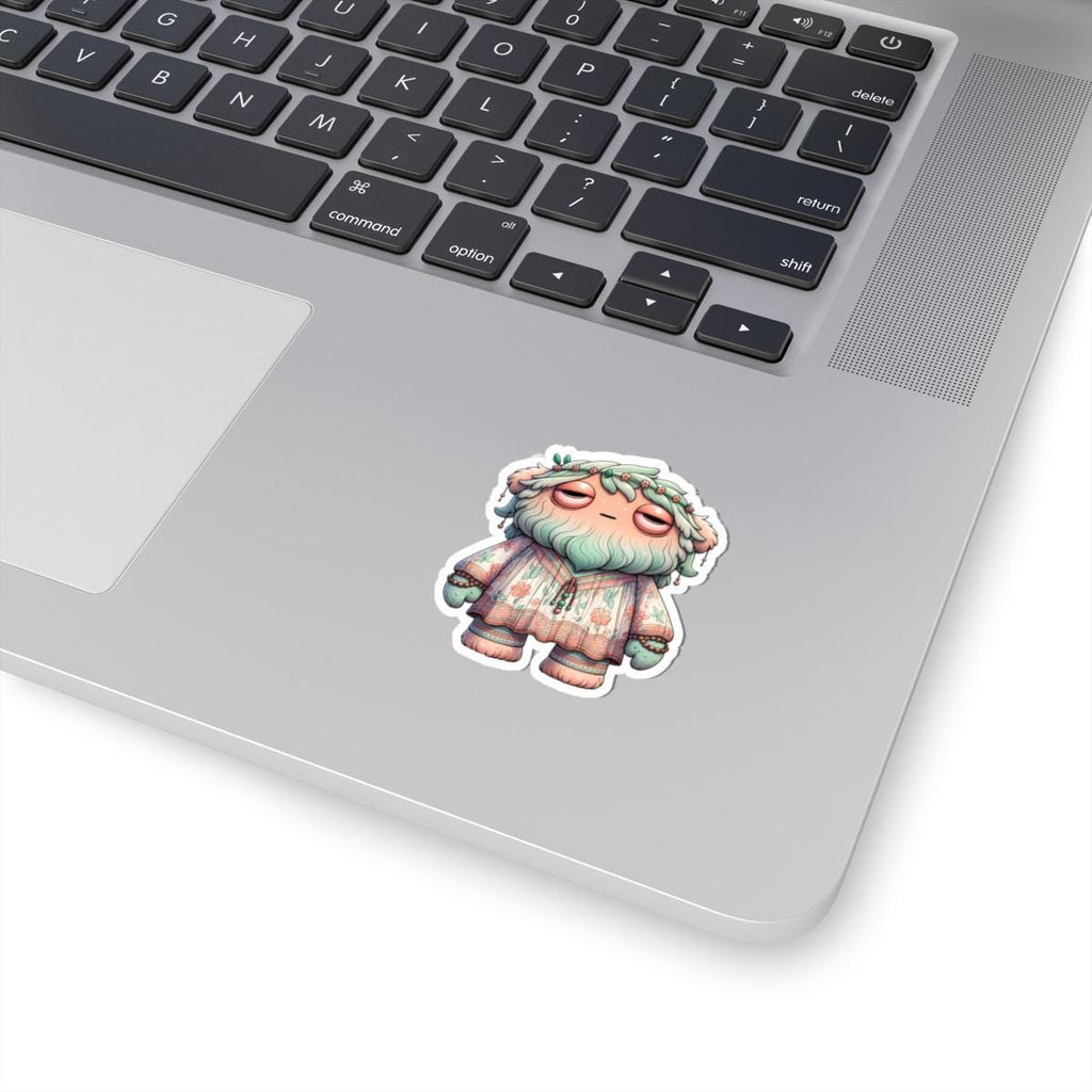 Floral Boho Monster Sticker: Pastel Hippie Character Art-2