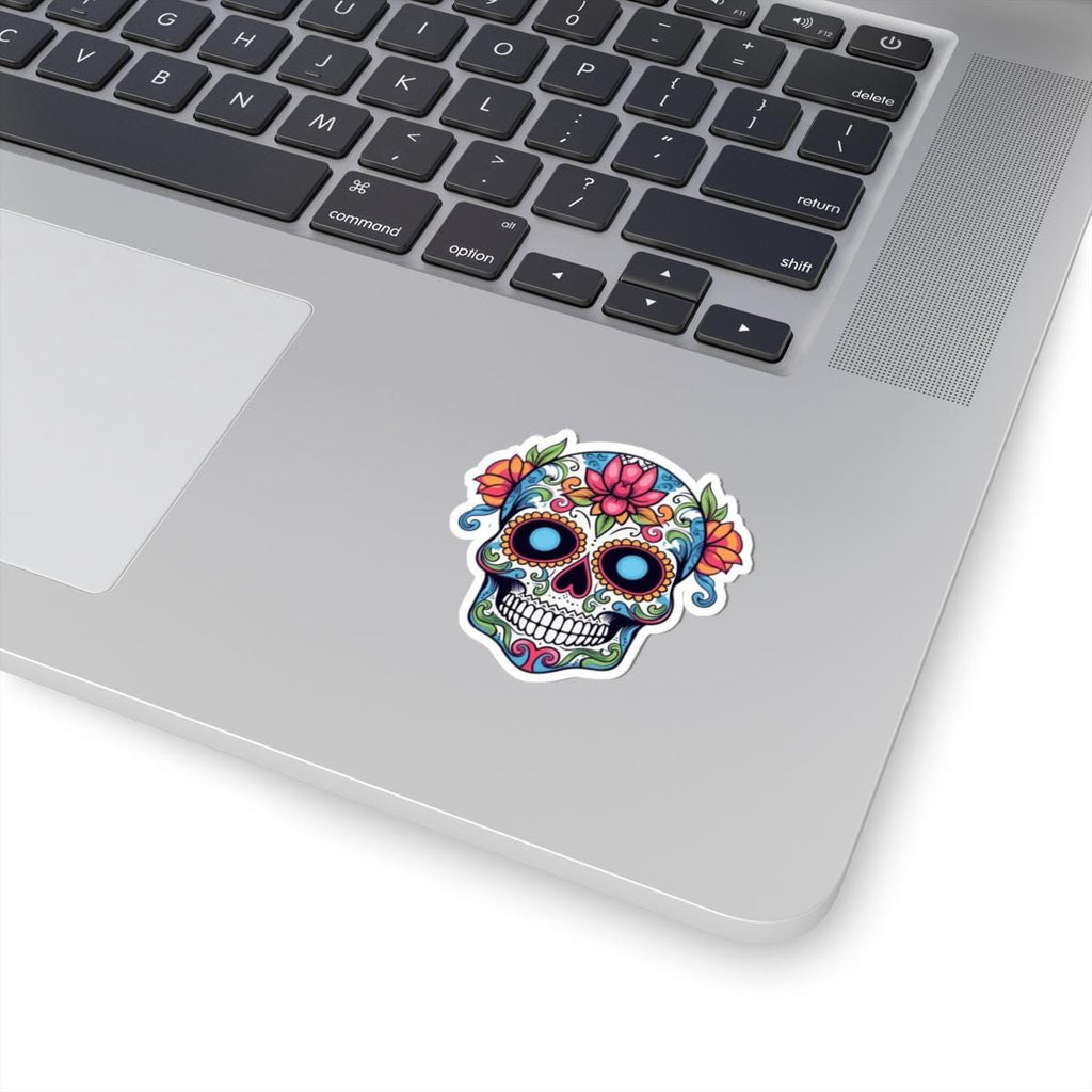 Sugar Skull Vinyl Sticker: Floral Dia de los Muertos Decal - Waterproof Gothic Art-2