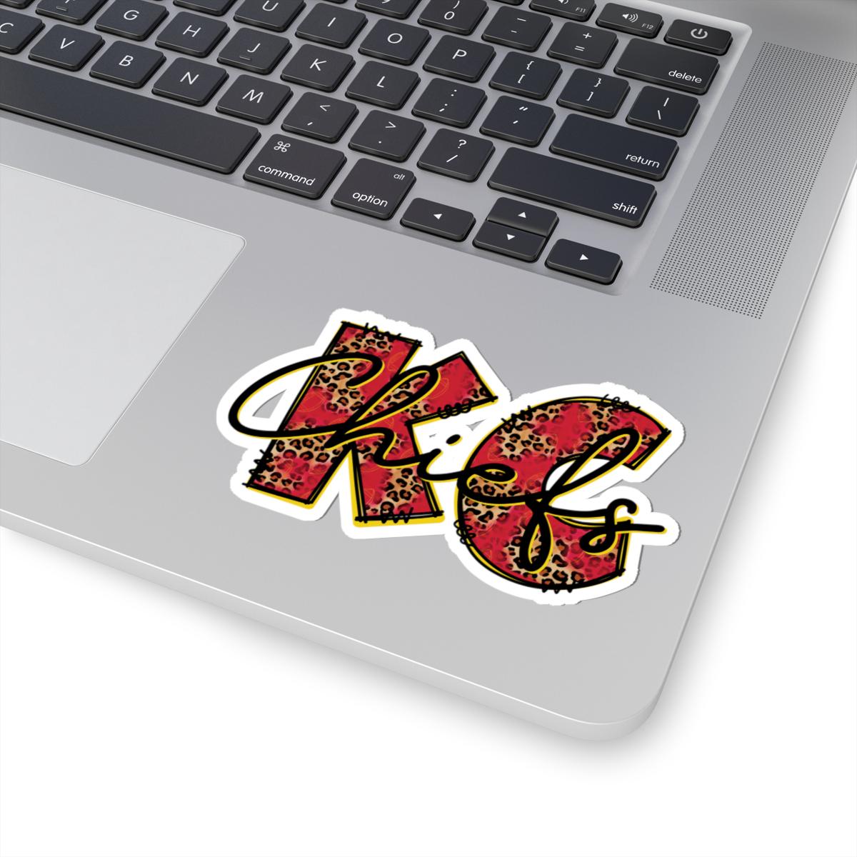 ColorFlow | KC Chiefs Leopard Print Vinyl Sticker for Water Bottles Laptops Cars | Football Fan Art Waterproof Decal-4