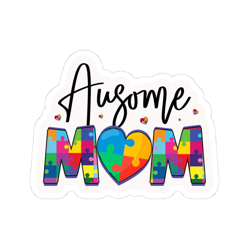 ColorFlow | Ausome Mom Vinyl Sticker | Puzzle Heart Autism Proud Parent-3