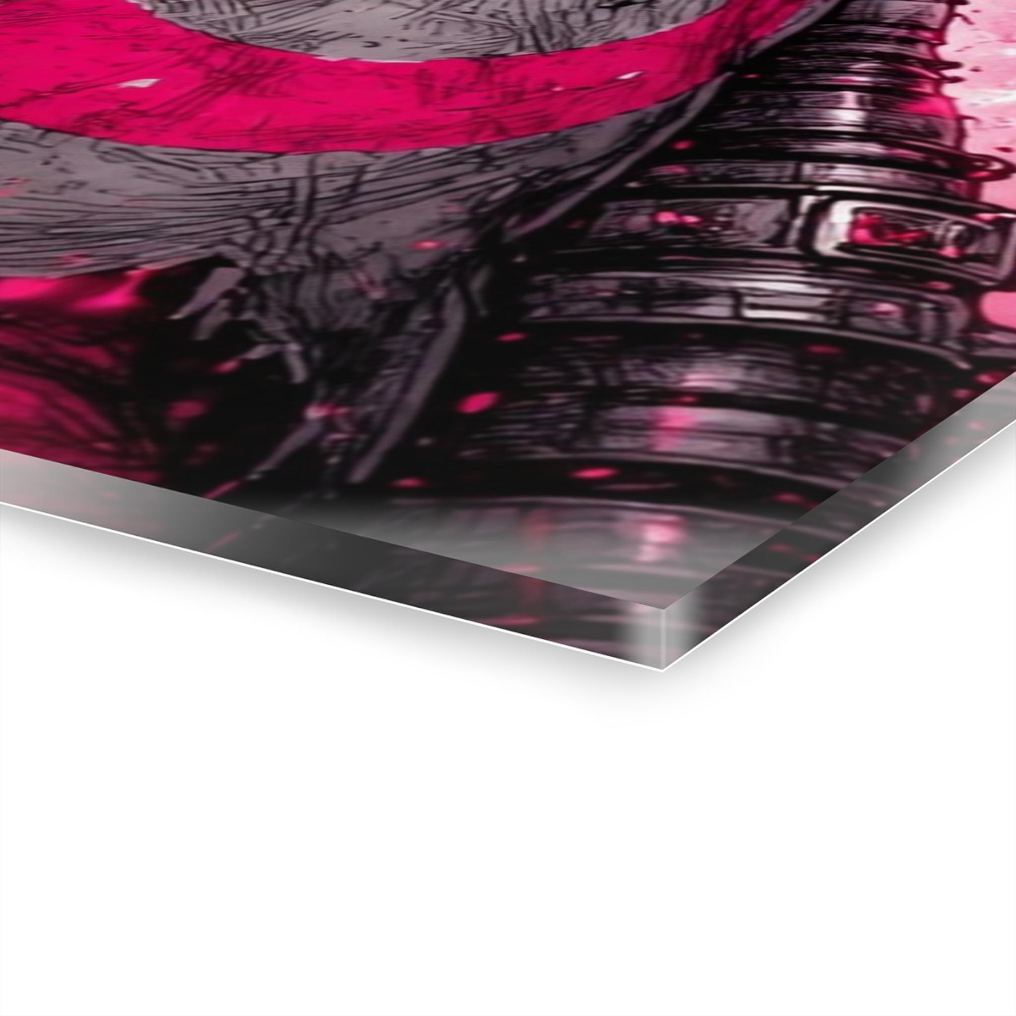 ColorFlow | Pink Cyber Robot Metal Art Print | Sci Fi Character Artwork | Futuristic Decor | Gamer Room Decor | Cyberpunk Decor-4